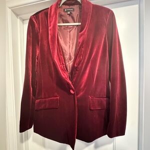 INC Burgundy Velvet Blazer